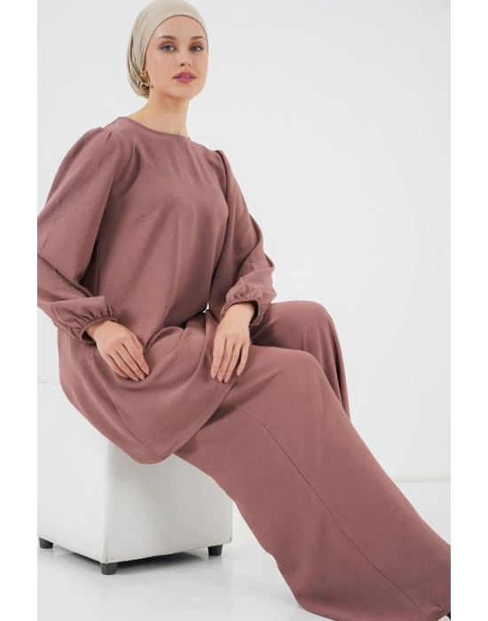 Ayrobin Tunik Pantolon Alt Üst Takım 6712 - Gül Kurusu