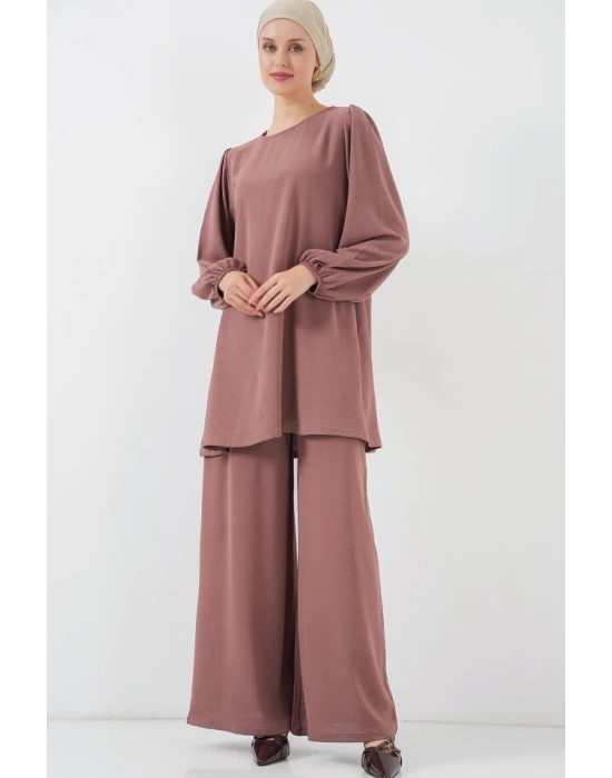 Ayrobin Tunik Pantolon Alt Üst Takım 6712 - Gül Kurusu