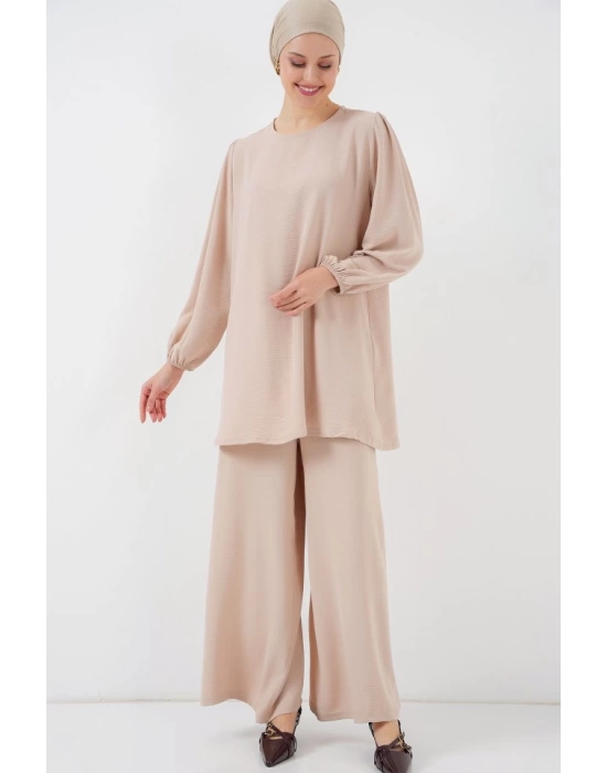 Ayrobin Tunik Pantolon Alt Üst Takım 6712 - Krem