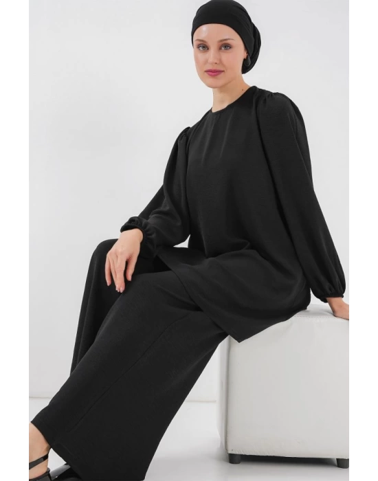Ayrobin Tunik Pantolon Alt Üst Takım 6712 - Siyah