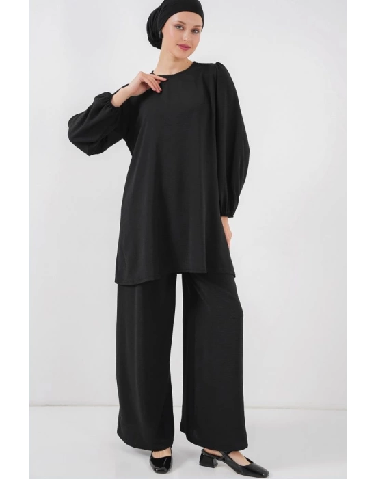 Ayrobin Tunik Pantolon Alt Üst Takım 6712 - Siyah