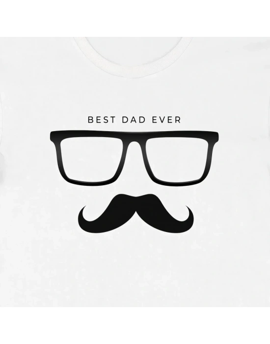 Babalar Günü Hediye Baba Temalı Baskılı Oversize Bisiklet Yaka T-shirt - Beyaz