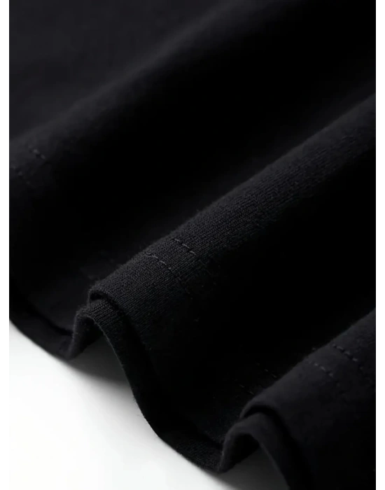 Baskılı Oversize Bisiklet Yaka T-shirt - Beyaz