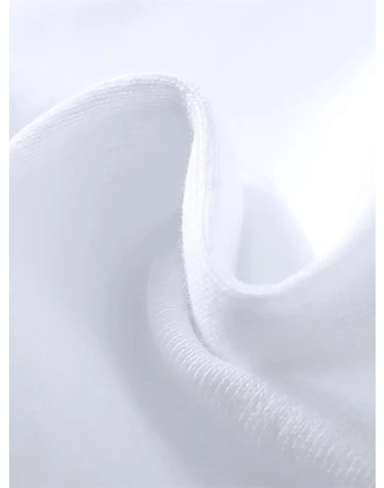 Baskılı Oversize Bisiklet Yaka T-shirt - Beyaz