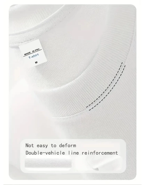 Baskılı Oversize Bisiklet Yaka T-shirt - Beyaz