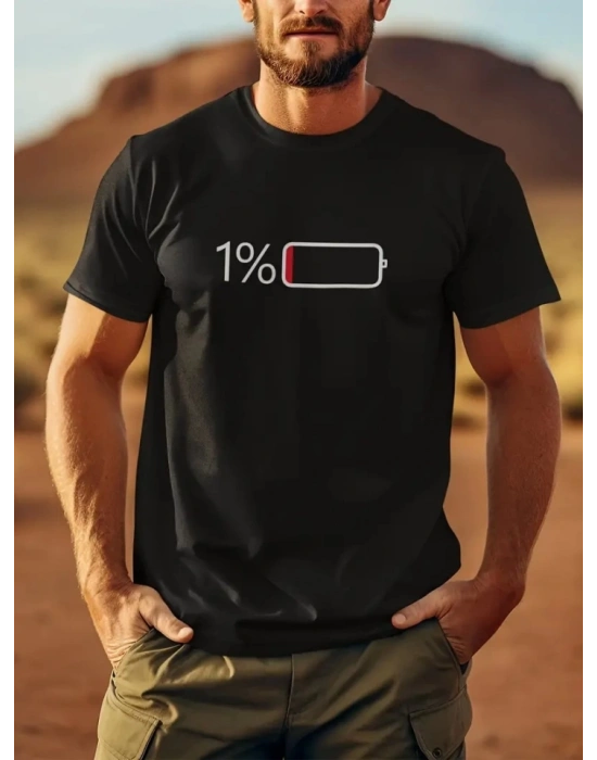 Baskılı Oversize Bisiklet Yaka T-shirt - Siyah