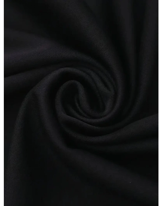 Baskılı Oversize Bisiklet Yaka T-shirt - Siyah