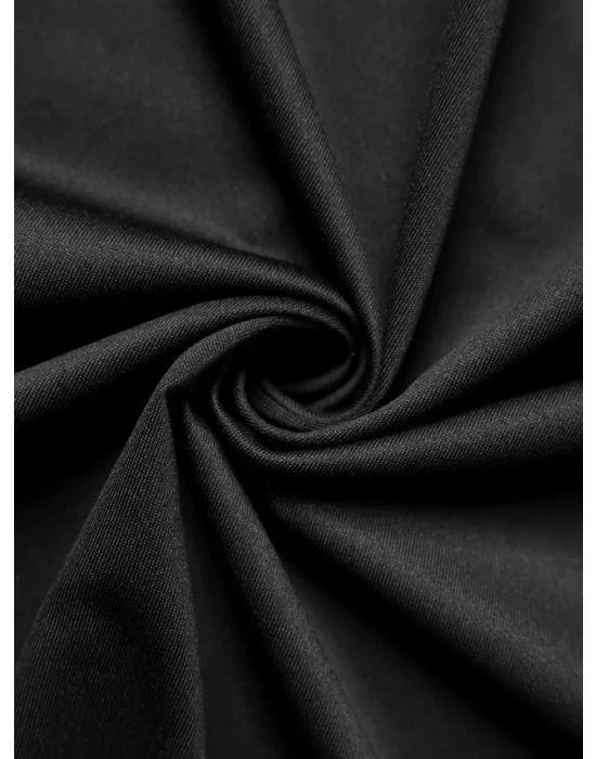 Baskılı Oversize Bisiklet Yaka T-shirt - Siyah