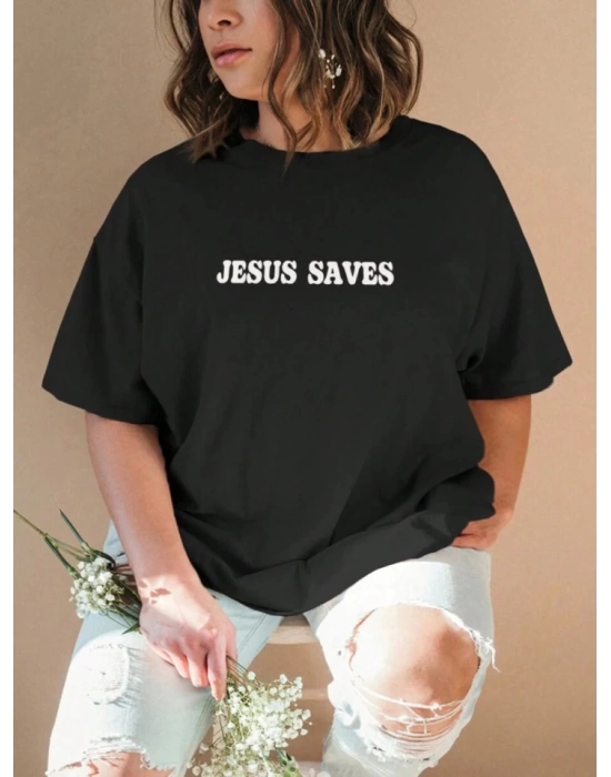 Baskılı T-shirt - Siyah