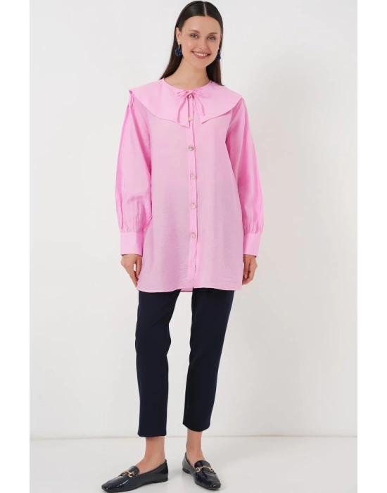Bebe Yaka Uzun Tunik 5967 - Pembe