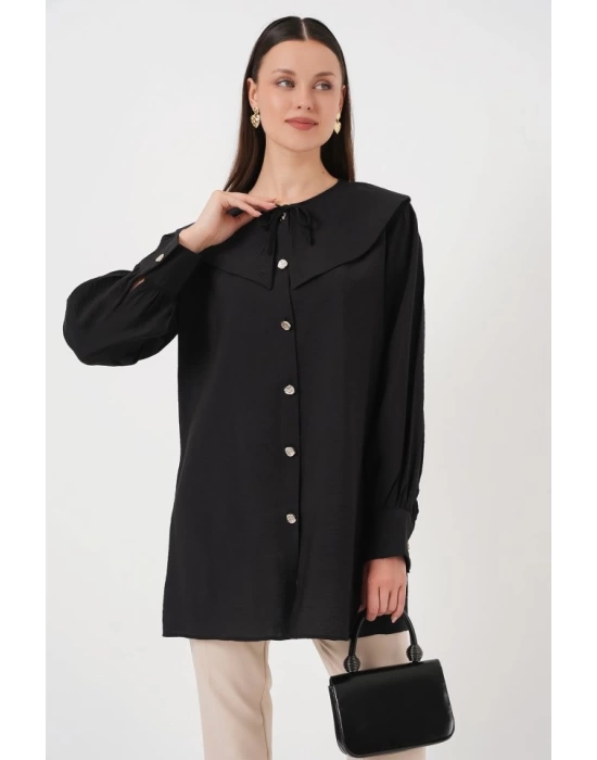 Bebe Yaka Uzun Tunik 5967 - Siyah