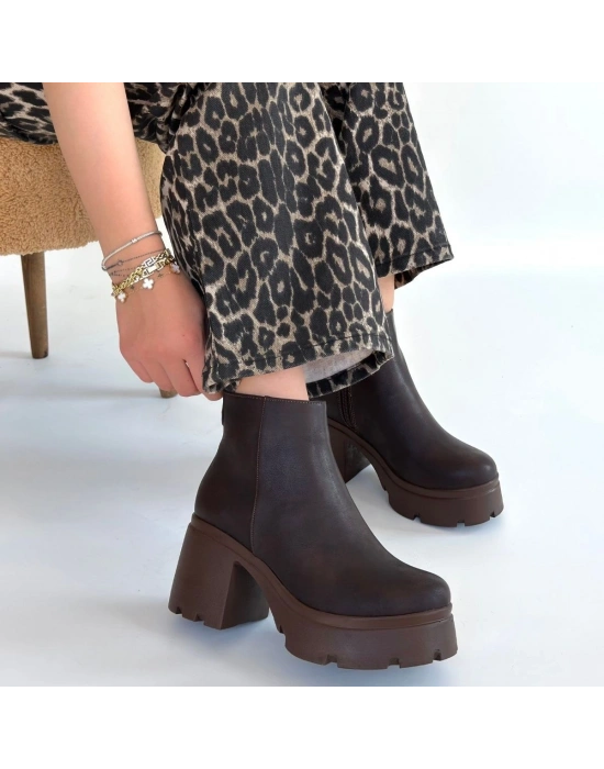 Belay Acı Kahve Nubuk Topuklu Bot