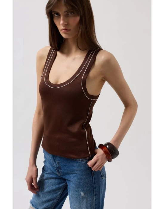 Biye Detay Halter Yaka Bluz
