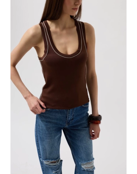 Biye Detay Halter Yaka Bluz