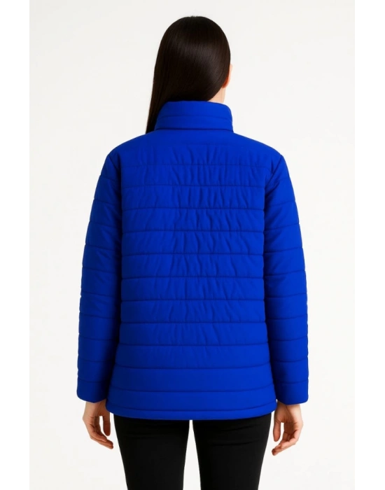 Bomber Mont Ceket – Su İtici Kumaş, Kapitone Astarlı, Fermuarlı, Kışlık - Saks Mavisi