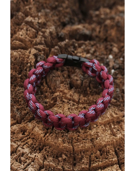 Bordo Mavi Paracord Bileklik