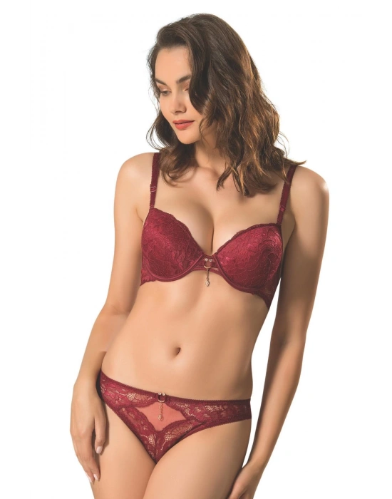 BRODELİ SİLİKONLU TAŞLI SÜTYEN TAKIM KADIN 5040