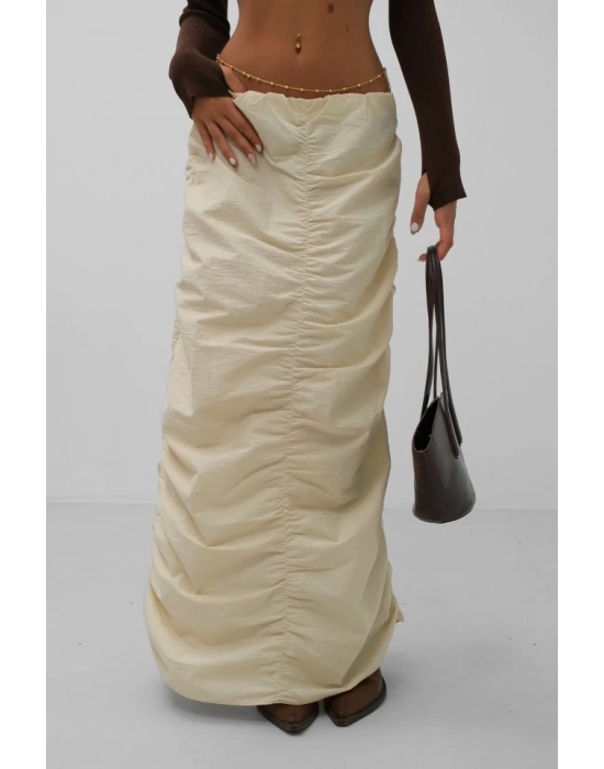 Büzgü Detay Maxi Etek