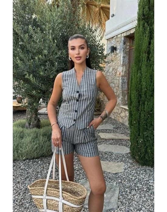 Carla Işıltılı Yelek Şort Takım 9821