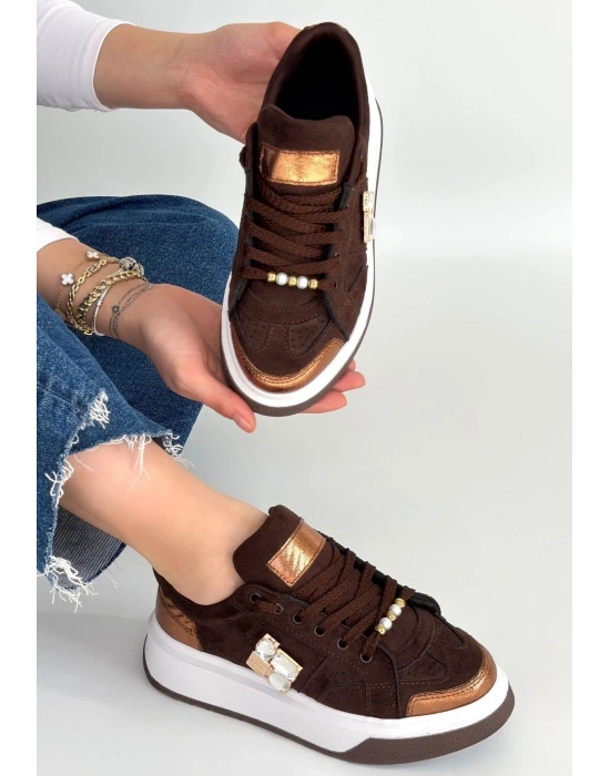 Ceans Kahverengi Süet Bağcıklı Spor Ayakkabı