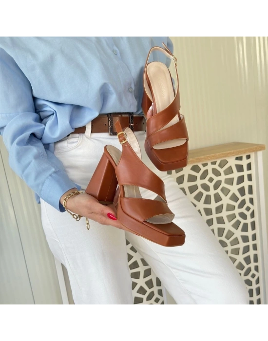 Cica Taba Cilt Topuklu Ayakkabı