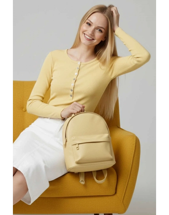 Çıtçıt Detaylı Bluz Sarı T4343