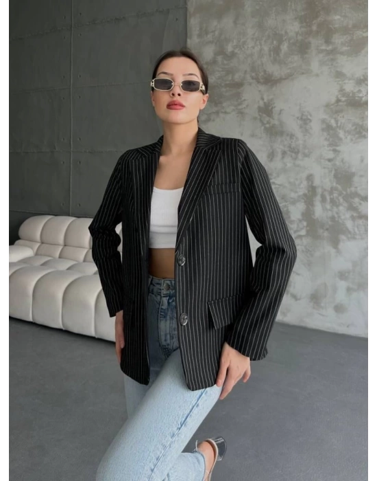 Çizgi Desenli Ceket