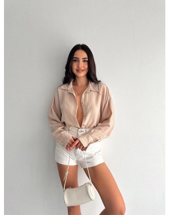Çizgili oversize gömlek
