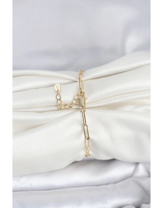 CM 14K Gold Renk Ataç Zincir Model Kadın Bileklik