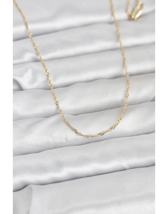 CM 14K Gold Renk Burgu Model 60 cm Kadın Kolye