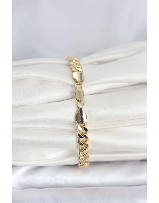 CM 14K Gold Renk Ezme Kalın Zincir Model Kadın Bileklik