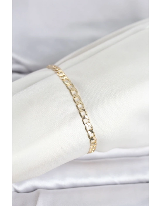 CM 14K Gold Renk Halka Zincir Model Kadın Bileklik