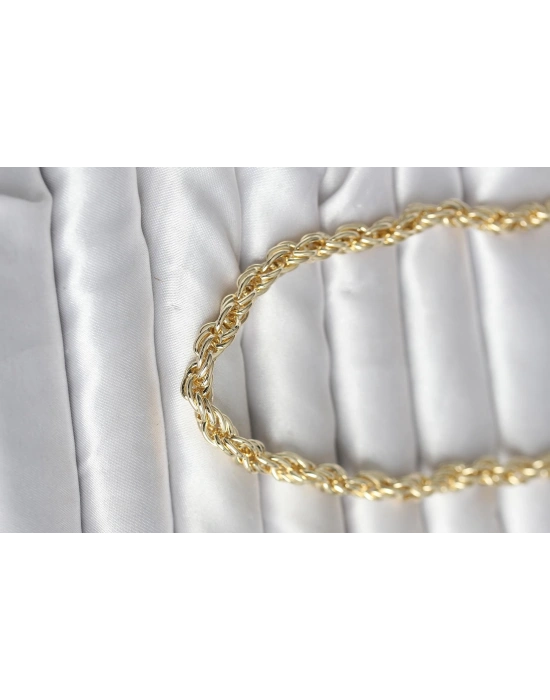 CM 14K Gold Renk Kalın Burgu Zincirli Model 60 cm Kadın Kolye