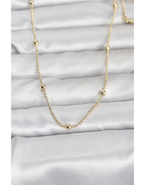 CM 14K Gold Renk Top Zincir 60 cm Kadın Kolye