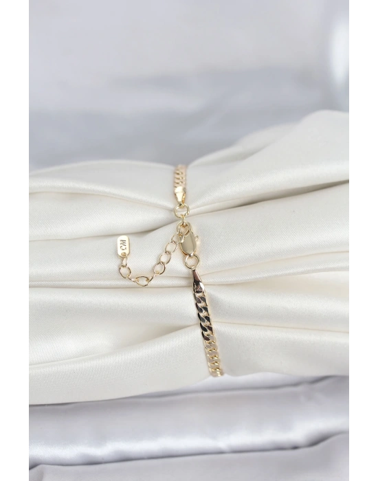 CM 14K Gold Renk Zincirli Model Kadın Bileklik