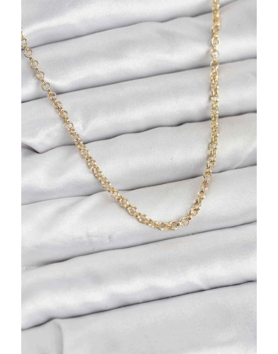 CM Gold Renk Pirinç Halkalı Model Kadın Kolye