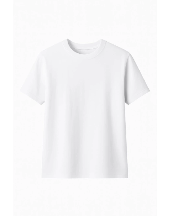 Çocuk Arka Sizin Tasarımınız Basic Tshirt - Beyaz