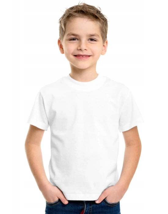 Çocuk Arka Sizin Tasarımınız Basic Tshirt - Beyaz