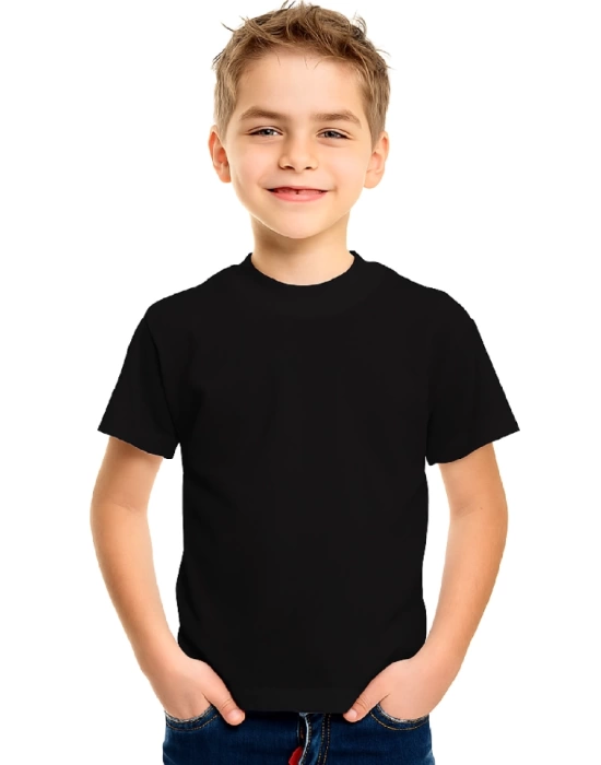 Çocuk Arka Sizin Tasarımınız Basic Tshirt - Siyah