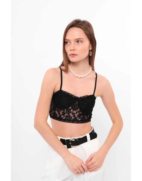 Dantelli Bralet Siyah
