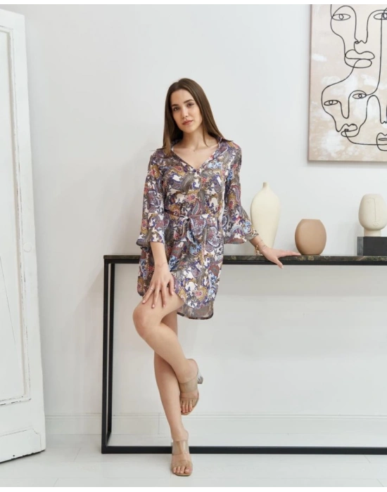 Desenli Desenli Gömlek Elbise