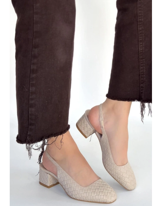 Dier Bej Cilt Topuklu Ayakkabı