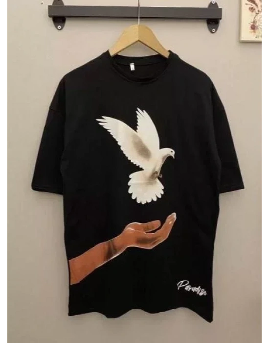 Dijital Baskılı T-Shirt - Siyah