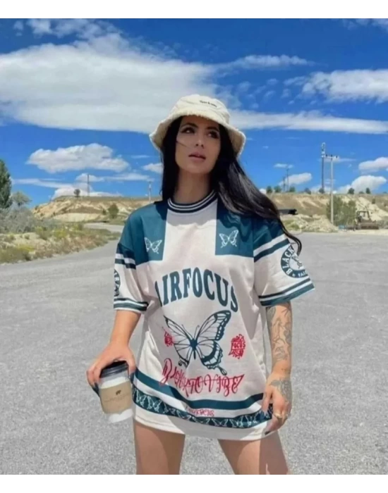 Dijital Baskılı Tshirt - Mavi