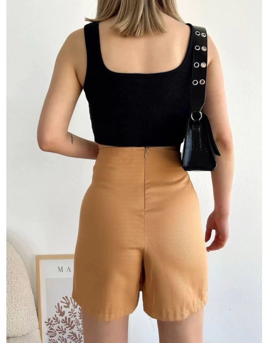 Dört çıtçıtlı Gabardin şort etek s249001