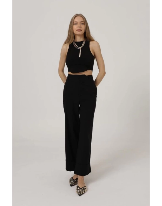 Duble Paça Pantolon - Siyah