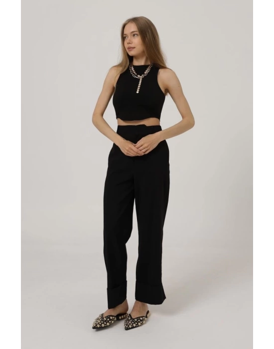 Duble Paça Pantolon - Siyah