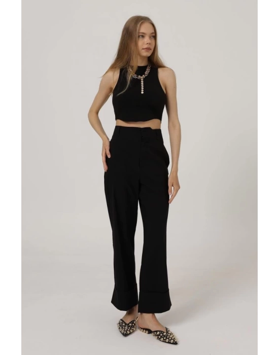 Duble Paça Pantolon - Siyah