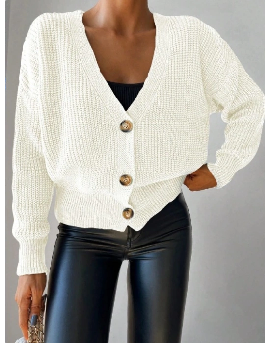 Düğme Detay Triko Bluz