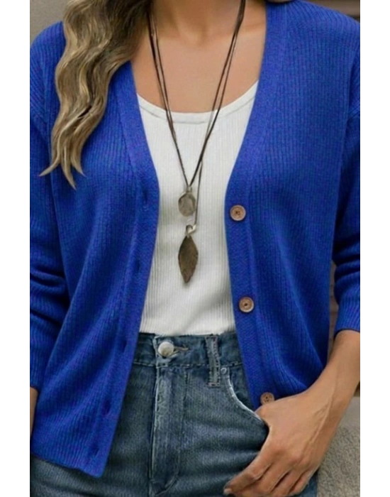 Düğme Detay Triko Bluz